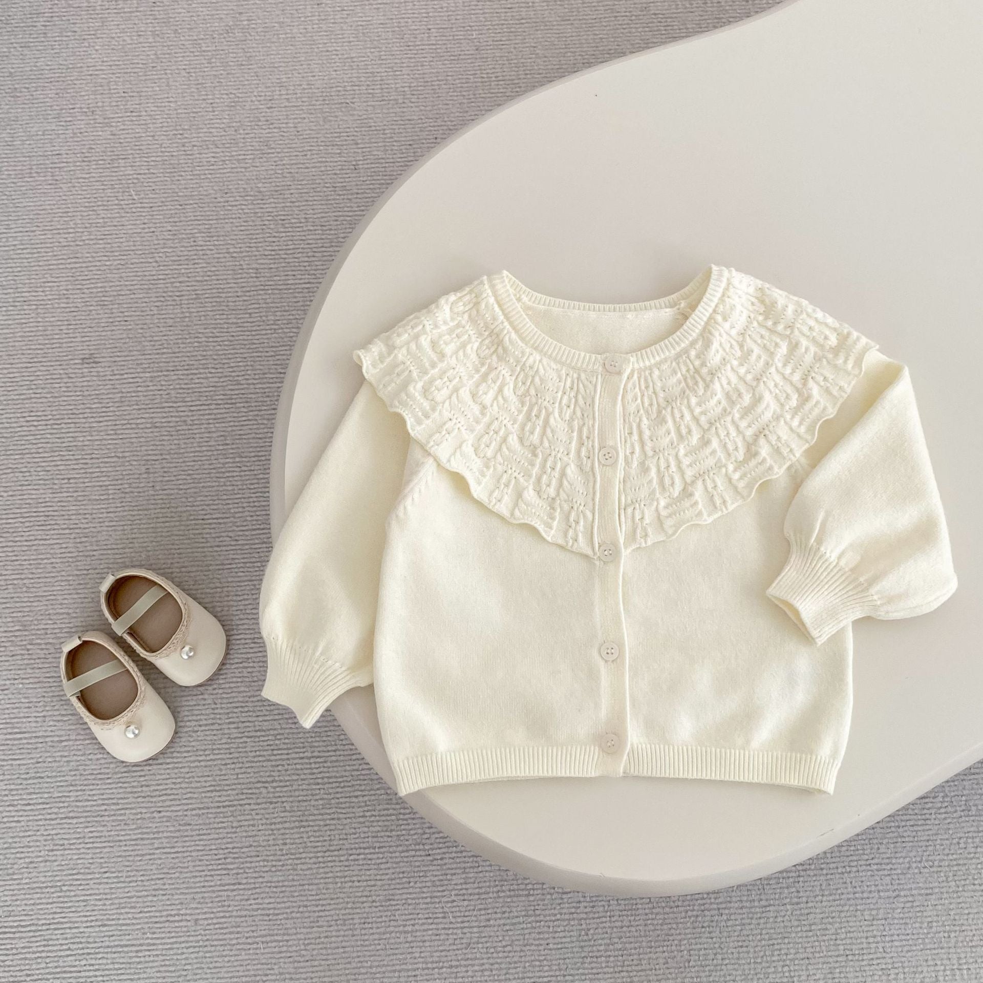 Baby Knitted Large Lapel Knitted Coat