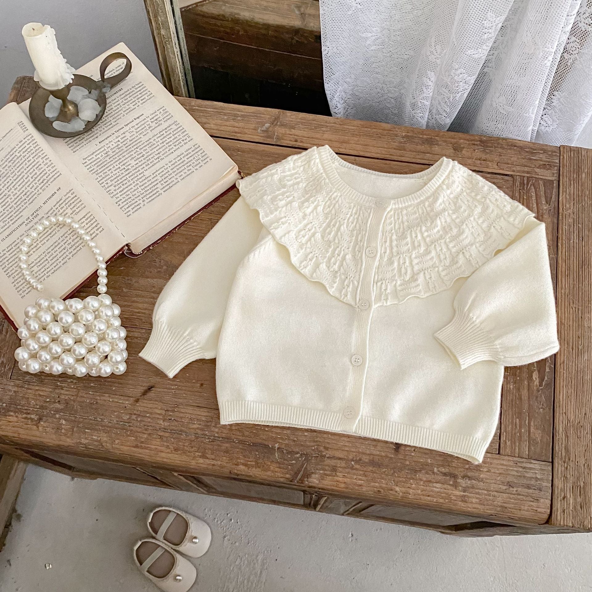 Baby Knitted Large Lapel Knitted Coat